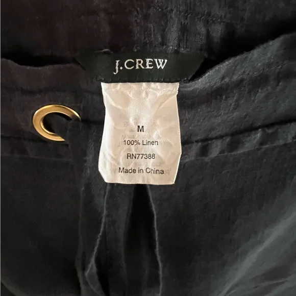 J. Crew 100% Linen Women’s Wide Leg Slacks with drawstring and pockets Med - Picture 3 of 5